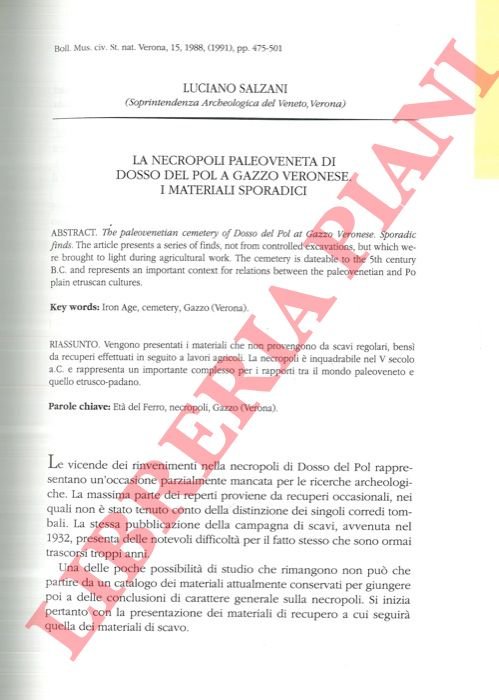 La necropoli paleoveneta di Dosso del Pol a Gazzo Veronese. … | Immagine Gallery 3