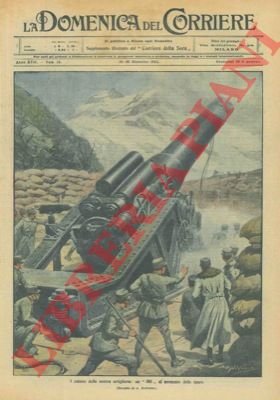 La nostra artiglieria: un '305' al momento dello sparo.