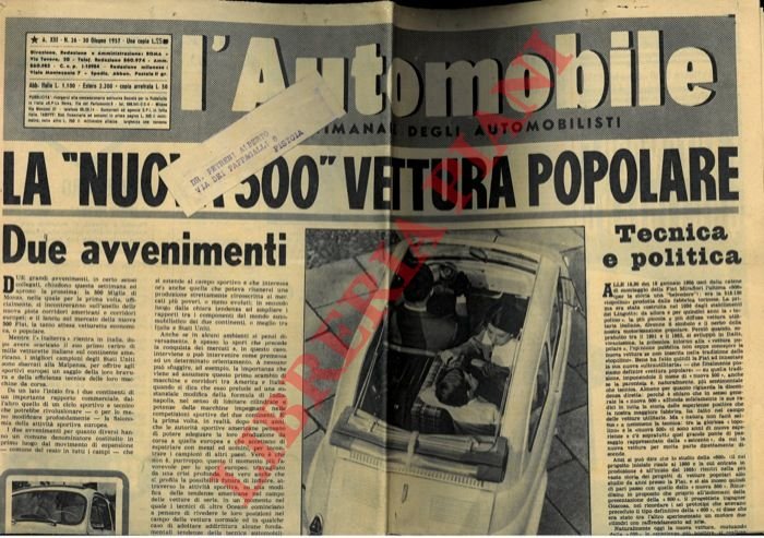 La "Nuova 500" vettura popolare.