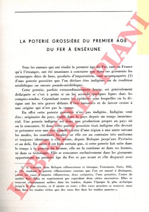 La poterie grossière du premier age du Fer à Ensérune.