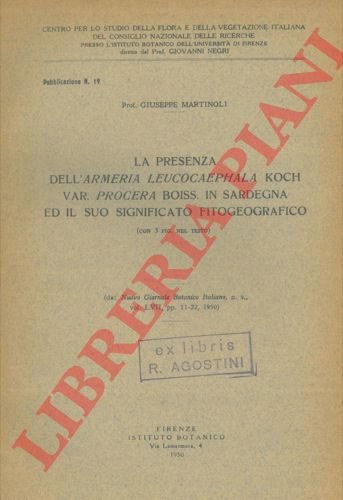 La presenza dell' Armeria leucocaephala Koch var. procera Boiss. in …