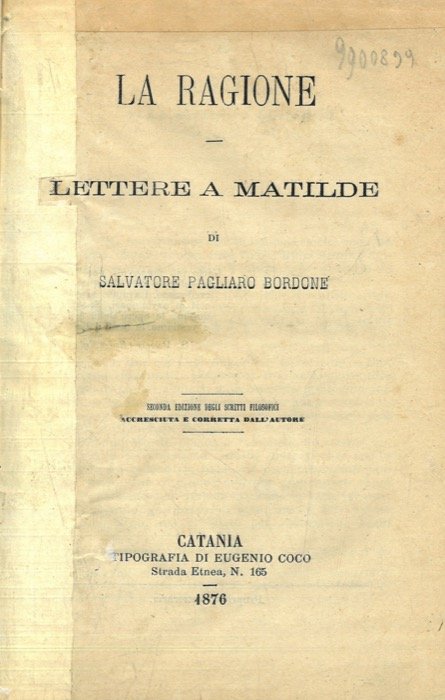 La ragione - Lettere a Matilde.