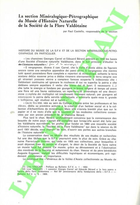La section Minéralogique-Pétrographique du Musée d'Histoire Naturelle de la Société …