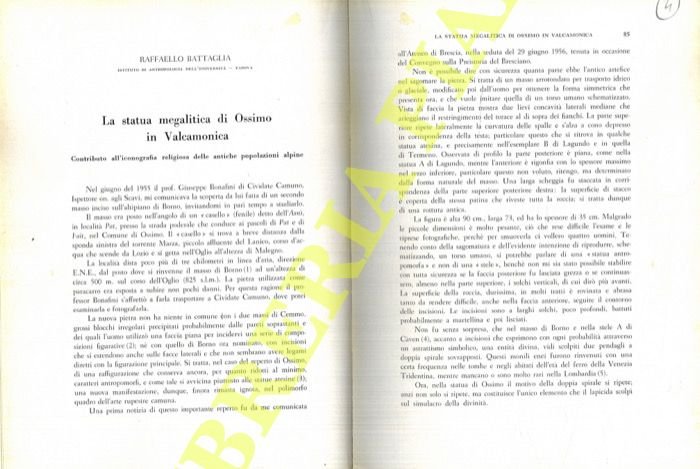 La statua megalitica di Ossimo in Valcamonica.