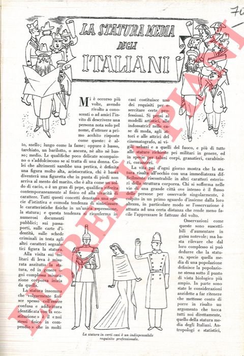 La statura media negli italiani.