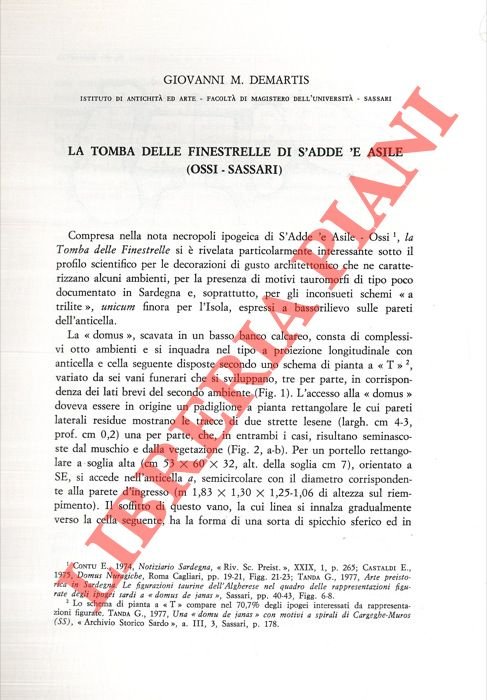 La Tomba delle Finestrelle di S'Adde 'e Asile (Ossi - …