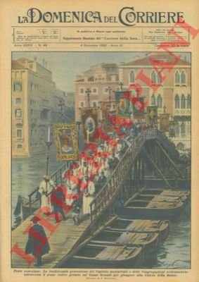La tradizionale processione attraversa il ponte votivo gettato sul Canal …