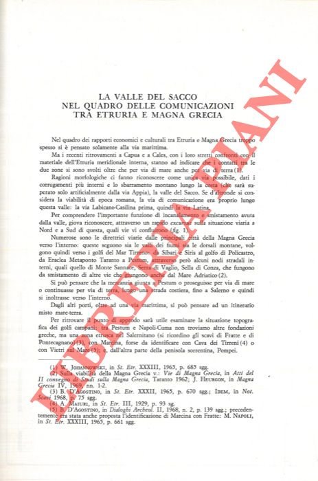 La valle del Sacco nel quadro delle comunicazioni tra Etruria …