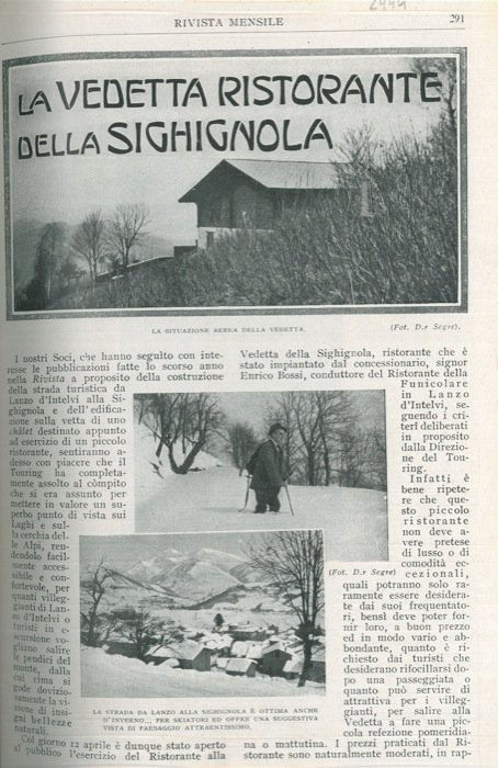 La vedetta ristorante della Sighignola.