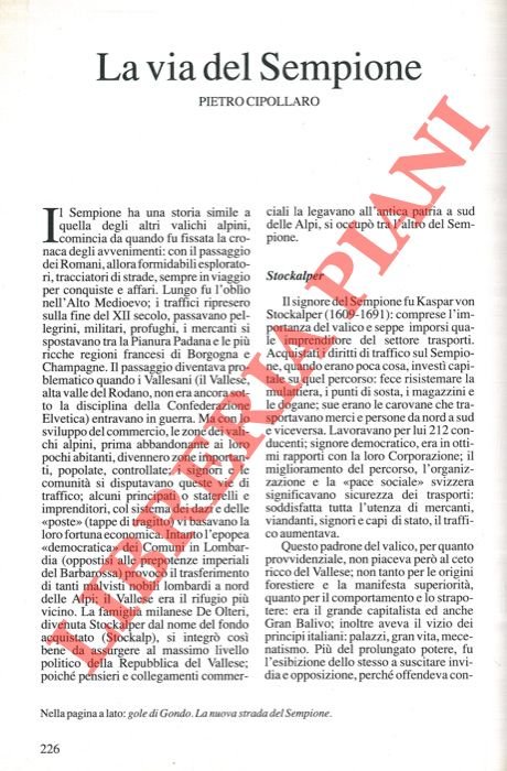 La via del Sempione.