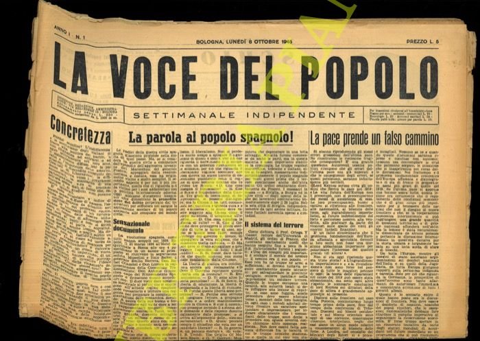 La Voce del Popolo. Settimanale indipendente.