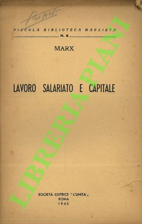 Lavoro salariato e capitale.