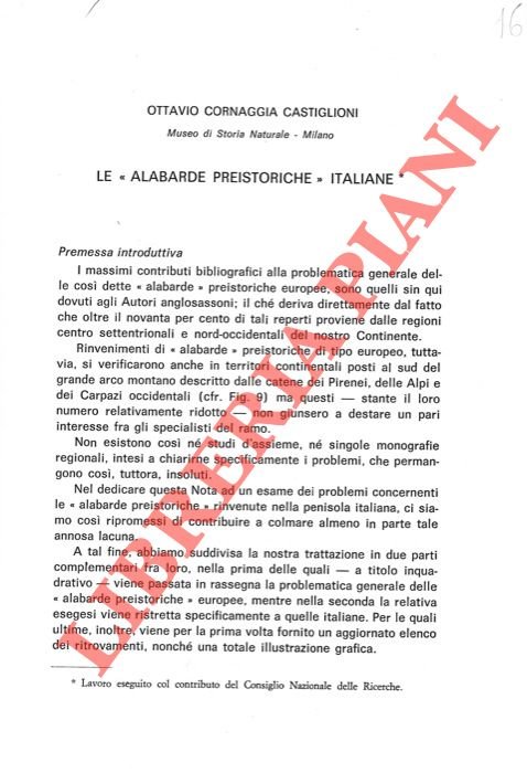 Le “alabarde preistoriche” italiane.