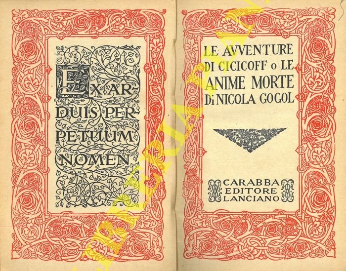 Le avventure di Cicicof o le anime morte. Volume secondo.