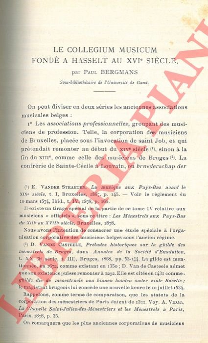Le Collegium Musicum fondé à Hasselt au XVIe siècle.
