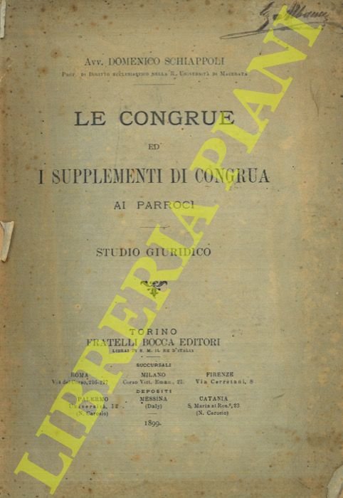 Le congrue ed i supplementi di congrua ai parroci. Studio …