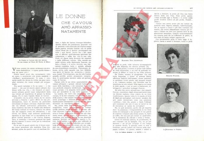 Le donne che Cavour amò appassionatamente.