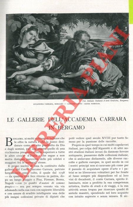 Le gallerie dell'Accademia Carrara in Bergamo.