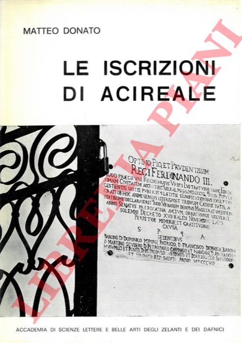 Le iscrizioni di Acireale (1542-1974).