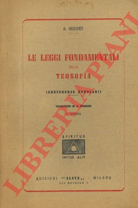 Le leggi fondamentali della teosofia (Conferenze popolari).