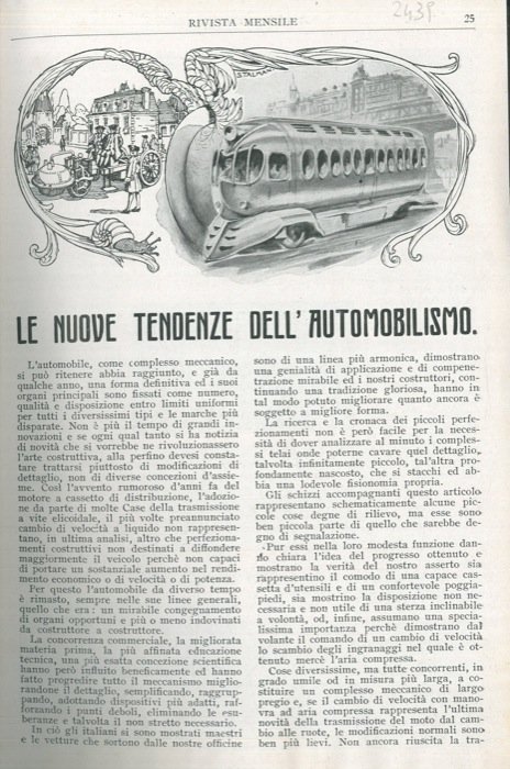 Le nuove tendenze dell'automobilismo.