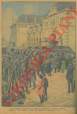 Le truppe degli Alleati davanti alla stazione di Dusseldorf per …