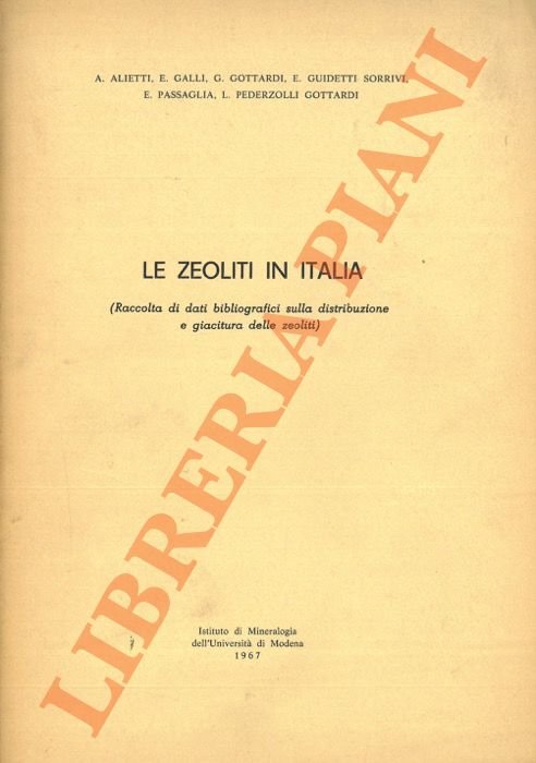 Le zeoliti in Italia (Raccolta di dati bibliografici sulla distribuzione …