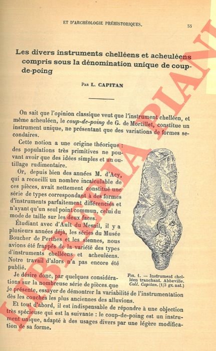 Les divers instruments chelléens et archeuléens compris sous la dénomination …