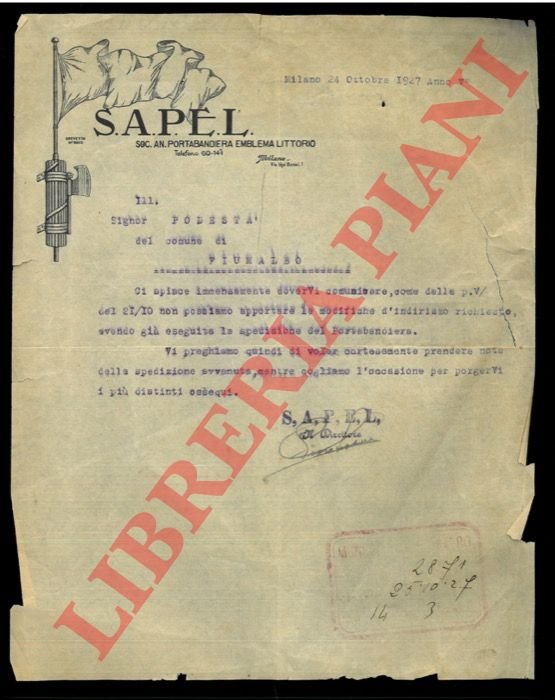 Lettera al Podestà di Fiumalbo