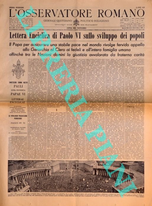 Lettera Enciclica di Paolo VI sullo sviluppo dei popoli. (De …