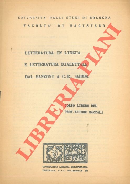 Letteratura in lingua e letteratura dialettale dal Manzoni a C. …