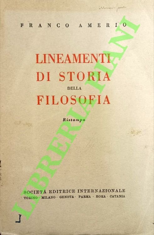 Lineamenti di storia della filosofia.