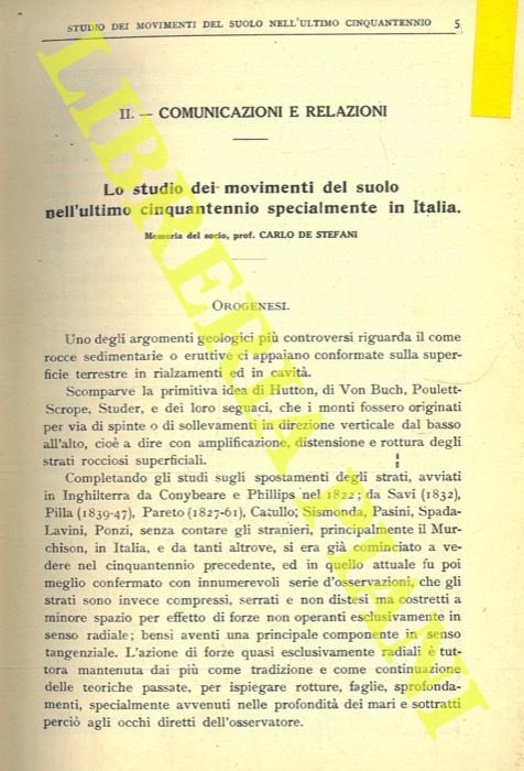 Lo studio dei movimenti del suolo nell'ultimo cinquantennio specialmente in …