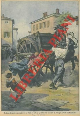 Madre con un bimbo in collo si precipita sotto un …