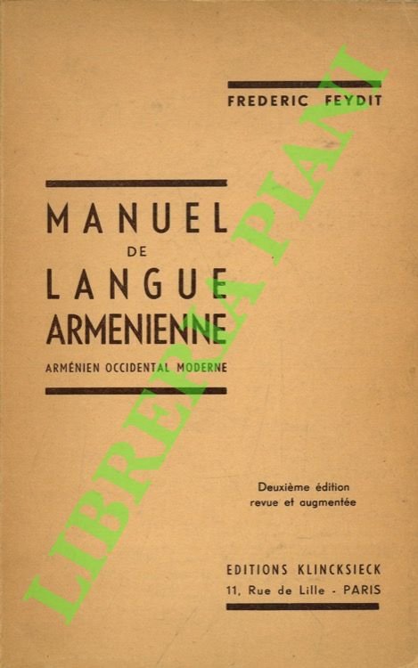 Manuel de langue armenienne. (Armenien occidental moderne).