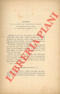 Materiali per lo studio dei coleotteri italiani con descrizioni di …