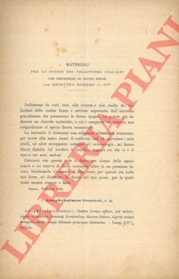 Materiali per lo studio dei coleotteri italiani con descrizioni di …