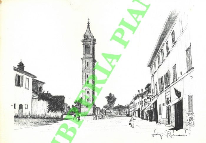 Medicina. Via Libertà, veduta del campanile.