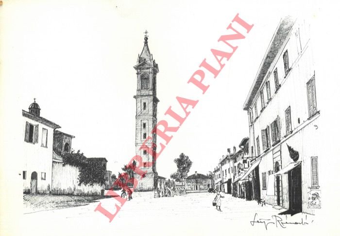 Medicina. Via Libertà, veduta del campanile.