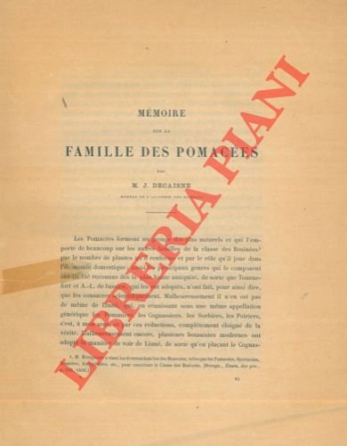 Memoire sur la famille des Pomacees.