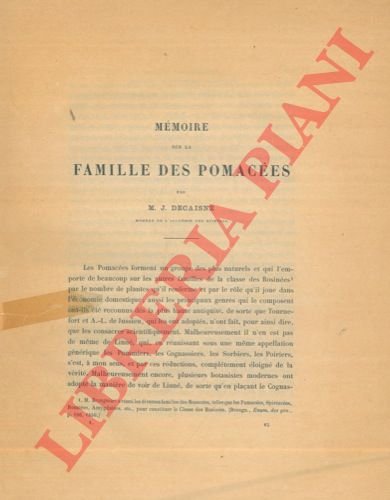 Memoire sur la famille des Pomacees.