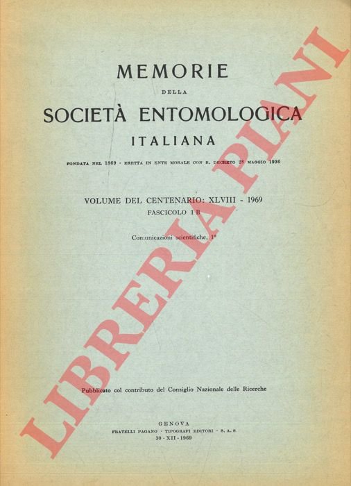 Memorie della Società Entomologica Italiana. Volume del centenario: XLVIII. Fascicolo …