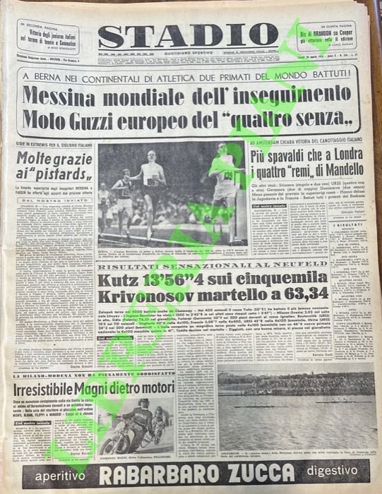 Messina mondiale dell'inseguimento. Moto Guzzi europeo del “quattro senza”.