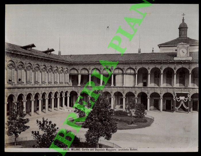 Milano. Cimitero Monumentale. Crematoio : architetto Maciacchini - Cortile dell'Ospedale …