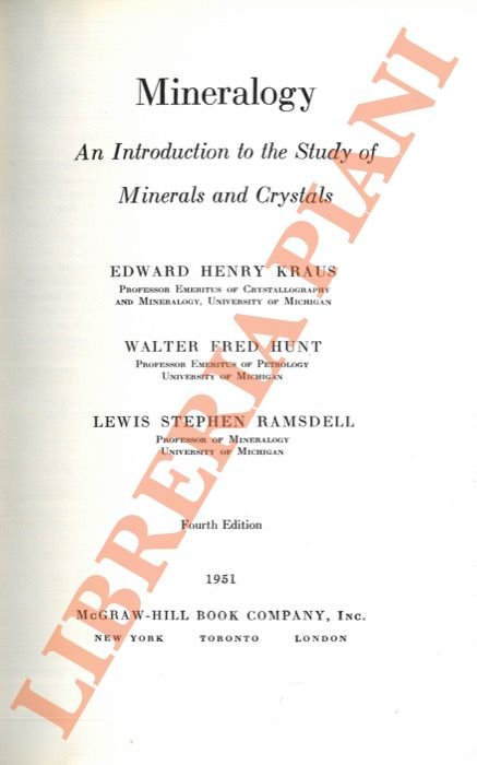 Mineralogy. An Introduction to the Study of Minerals and Crystals.