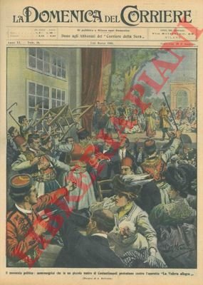 Montenegrini in un piccolo teatro protestano contro l'operetta "La Vedova …