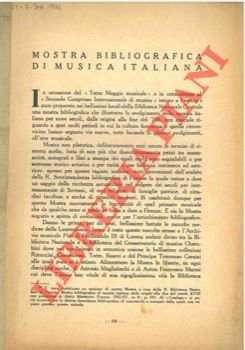 Mostra bibliografica di musica italiana. | Immagine Gallery 2