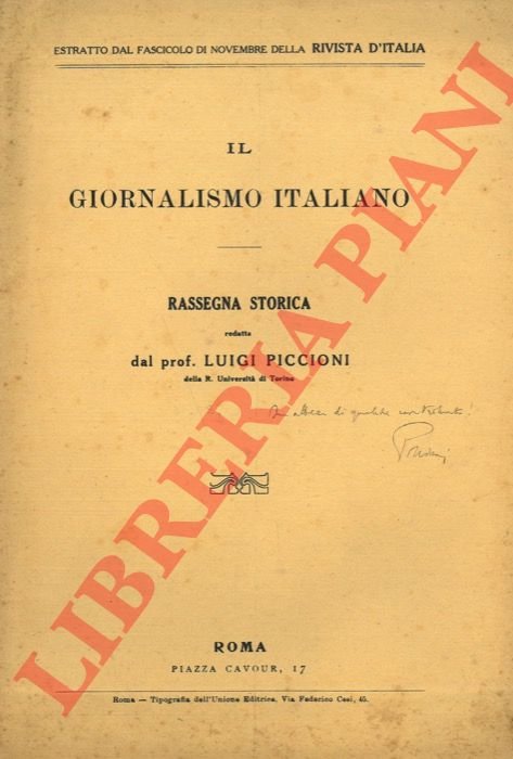 Nel giornalismo degli antichi Stati Sardi. ("Il giornalismo italiano.")