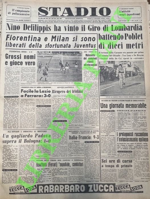 Nino Defilippis ha vinto il Giro di Lombardai battendo Poblet …