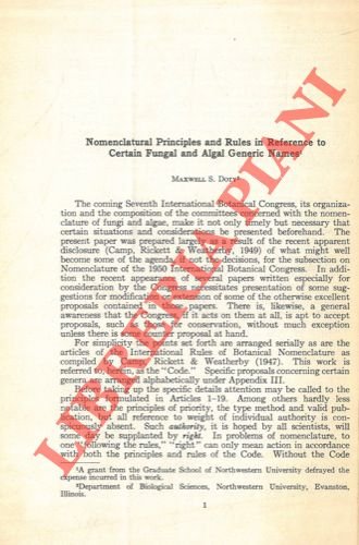 Nomenclatural principles and rules in refernce to certain fungal and …